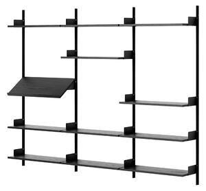 NEW WORKS Policová zostava Display, Black Ash / Black