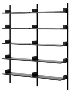 NEW WORKS Policová zostava Library, Black Ash / Black