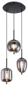 GLOBO 15345-3 BLACKY závesné svietidlo D460mm 3xE14 čierna, dymová
