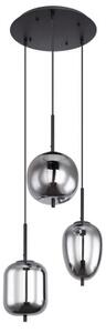 GLOBO 15345-3 BLACKY závesné svietidlo D460mm 3xE14 čierna, dymová