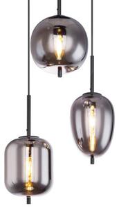 GLOBO 15345-3 BLACKY závesné svietidlo D460mm 3xE14 čierna, dymová