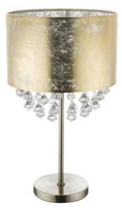 GLOBO 15187T3 AMY stolná lampa s akrylovými krištáľmi D320mm 1xE27 matný nikel, zlatá