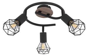 GLOBO 54802S-3H XARA I stropné bodové svietidlo/spot D230mm 3xE14 čierna, drevo