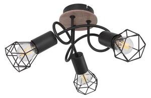 GLOBO 54802S-3DH XARA I stropné svietidlo D380mm 3xE14 čierna, drevo