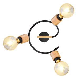 GLOBO 54031-3 JORNA stropné bodové svietidlo/spot D250mm 3xE27 čierna, drevo