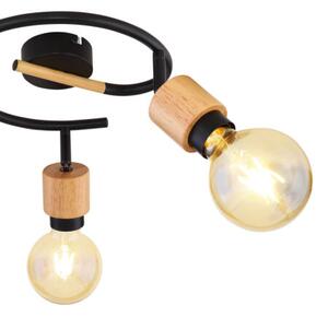 GLOBO 54031-3 JORNA stropné bodové svietidlo/spot D250mm 3xE27 čierna, drevo
