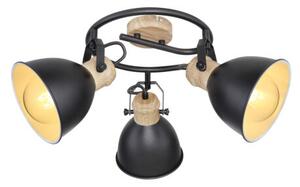 GLOBO 54018-3S WIHO stropné bodové svietidlo/spot D250mm 3xE27 čierna, imitácia dreva