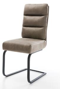 DELIFE Jedálenská stolička Pela-Flex mikrovlákno taupe vintage jedálenská stolička plochá čierna vrecková pružina