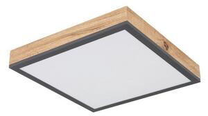 GLOBO 416080WD1 DORO stropné svietidlo LED 300x300mm 12W/750lm 3000K grafitová, imitácia dreva, opál