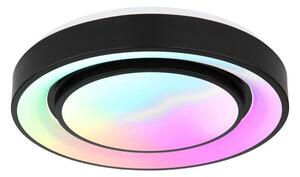 GLOBO 41368-24 SULLY stropné svietidlo LED D380mm 24W/1500lm 3000-6500K RGB čierna, opál, stmievateľné, diaľkové ovládanie, rainbow efekt