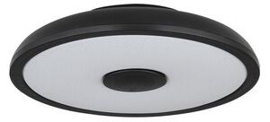 GLOBO 41366B RAFFY LED stropné svietidlo s reproduktorom D280mm 18W/800lm 3000-6500K IP44 čierna, opál, RGB, bluetooth, stmievateľné, diaľkové ovládanie, starlight efekt