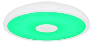 GLOBO 41366W RAFFY LED stropné svietidlo s reproduktorom D280mm 18W/1000lm 3000-6500K IP44 biela, opál, RGB, bluetooth, stmievateľné, diaľkové ovládanie