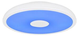 GLOBO 41366W RAFFY LED stropné svietidlo s reproduktorom D280mm 18W/1000lm 3000-6500K IP44 biela, opál, RGB, bluetooth, stmievateľné, diaľkové ovládanie