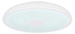 GLOBO 41366W RAFFY LED stropné svietidlo s reproduktorom D280mm 18W/1000lm 3000-6500K IP44 biela, opál, RGB, bluetooth, stmievateľné, diaľkové ovládanie