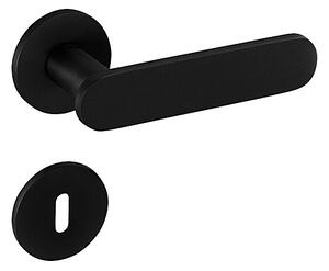 Dverové kovanie MP Nela R 4006 5 S (BS - Čierna matná ), kľučka-kľučka, Otvor pre obyčajný kľúč BB, MP BS (čierna mat)
