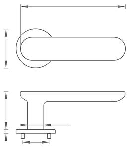 Dverové kovanie MP NELA - R 4158 5S (BS - Čierna matná ), kľučka-kľučka, Bez spodnej rozety, MP BS (čierna mat)