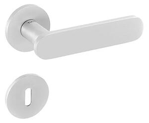 Dverové kovanie MP NELA - R 4158 5S (WS - Biela matná ), kľučka-kľučka, WC kľúč, MP WS (biela mat)