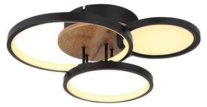 GLOBO 67273-30 SID stropné svietidlo LED 30W/1500lm 3000K čierna, opál, imitácia dreva