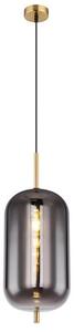 GLOBO 15345H2MM BLACKY I závesné svietidlo 1xE27 D220mm čierna matná, mosadz, dymová