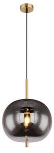 GLOBO 15345H1MM BLACKY I závesné svietidlo 1xE27 D300mm čierna matná, mosadz, dymová