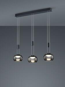 TRIO 342010332 MADISON závesné svietidlo SMD LED 3x8W/900lm 3000K čierna matná, chróm, switchdimmer