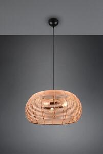 TRIO 312200336 INGA závesné svietidlo 3xE27 D500mm čierna matná, prírodná