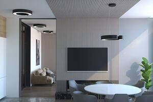 Immax 07134L NEO CÉČKO závesné svietidlo LED D600mm 43W/3150lm 2700-6500K matná čierna, diaľkové ovládanie