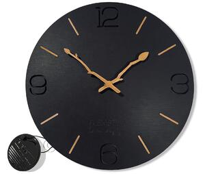 Dekorstudio Moderné drevené hodiny EKO Branch čierne 30cm