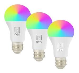 Immax 07733C NEO LITE žiarovka LED E27 A60 11W/1055lm 2700-6500K RGB, biela, 3-set
