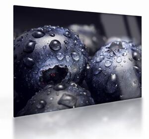 Sklenený obraz ovocia s kvapkami vody (70x50 cm)