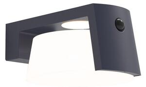 LUTEC 6906001118 MOON solárne nástenné svietidlo so senzorom LED 9,5W/1000lm 4000K IP44, 2200mAh 3,7VDC Li-ion battery, tmavošedá