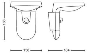 Philips 8719514476912 Tyla solárne exteriérové nástenné svietidlo LED so senzorom 1,2W 255lm/55lm 3000K antracit