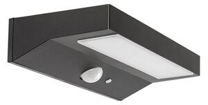 RABALUX 77023 Korana solárne nástenné svietidlo reflektor LED 6W/450lm 4000K IP44 čierna, biela, súmrakový a pohybový senzor