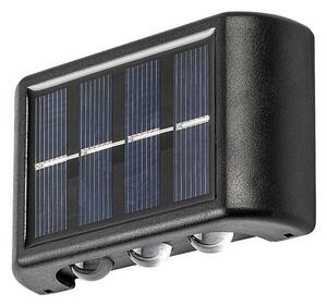 RABALUX 77024 Kangton solárne nástenné svietidlo reflektor LED 1,2W/8lm 3000K IP44 čierna, súmrakový senzor