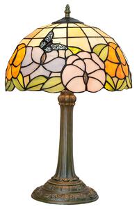 Butterfly on the flower stolná lampa tiffany 202