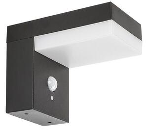 RABALUX 77009 Zrebar solárne nástenné svietidlo LED 6W/450lm 4000K IP44 čierna, biela, súmrakový a pohybový senzor
