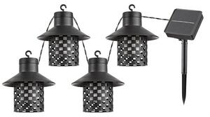 RABALUX 77003 Ximpu solárne svietidlo dekoratívne - reťaz s lampášmi LED 4800mm 0,1W/5lm 2700K IP44 čierna, biela, súmrakový senzor