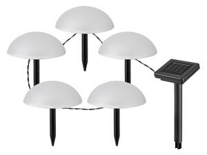 RABALUX 77008 Treppio solárne svietidlo dekoratívne zapichovacie - hríbiky LED 4000mm 1W/2lm 4000K IP44 čierna, biela, súmrakový senzor