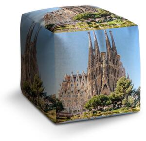 Sablio Taburet Cube Barcelona Sagrada Familia - 40x40x40 cm