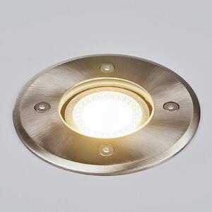 Lindby Nájazdové svietidlá Insa, Ø11cm, nerezová oceľ, GU10, IP67, Hliník / sivá / zinok, Nehrdzavejúca oceľ, Moderný, Zapustené podlahové svetlo