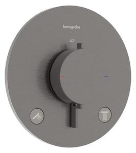 Sprchová a vaňová batéria Hansgrohe Ecostat Comfort S bez podomietkového telesa kartáčovaný čierny chróm 33715340