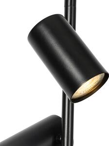 Závesná lampa čierna s nožným spínačom 3 svetiel - Jeana Luxe
