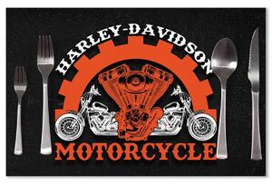 Sablio Prestieranie Harley-Davidson motor Čierne pozadie: 40x30cm