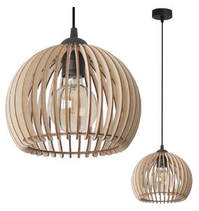 Závesné svietidlo Timber 6, 1x drevené tienidlo, (fi 21 cm)