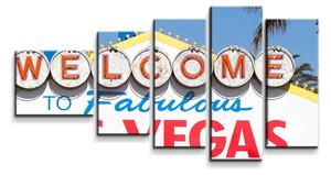 Sablio Obraz - 5-dílný Welcome to Las Vegas - 100x60 cm