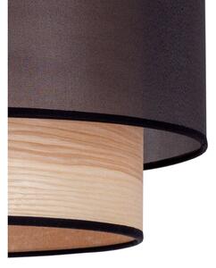 Duolla - Prisadený luster WOOD BOHO 1xE27/15W/230V pr. 45 cm čierna/béžová