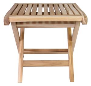 Skladacia teaková stolička Divero do kúpeľne, 45 cm