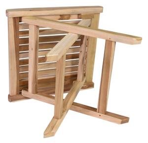Skladacia teaková stolička Divero do kúpeľne, 45 cm