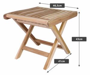 Skladacia teaková stolička Divero do kúpeľne, 45 cm