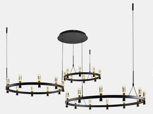 ITALUX PND-83812-60 Almelo závesné svietidlo LED D1870mm 137,6W/5347lm 3000K čierna, zlatá